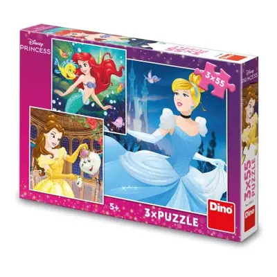 Puzzle Veselé princezny 3x55 dílků