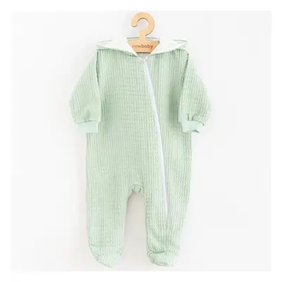 Dojčenský mušelínový overal s kapucňou New Baby Comfort clothes šalvějová 74 (6-9m)