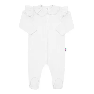 Dojčenský bavlněný overal New Baby Stripes bílý 68 (4-6m)