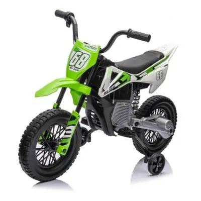 Elektrická Motorka MOTOCROSS, zelená, 12V baterie, EVA měkká kola