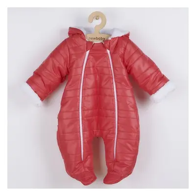 Zimní kojenecká kombinéza s kapucí s ušima New Baby Pumi red raspberry 74 (6-9m)