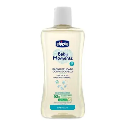 CHICCO Šampon jemný na vlasy a tělo Baby Moments 92% přírodních složek 200 ml