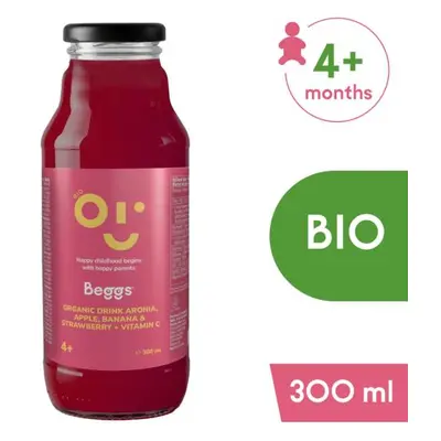 Beggs BIO Nápoj arónie, jablko, banán & jahoda (300 ml)