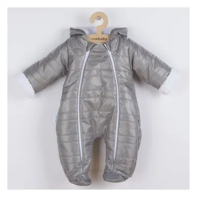 Zimní kojenecká kombinéza s kapucí s ušima New Baby Pumi grey 68 (4-6m)