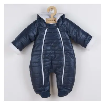 Zimní kojenecká kombinéza s kapucí s ušima New Baby Pumi blue 62 (3-6m)