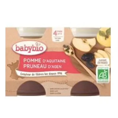 BABYBIO Příkrm jablko švestka (2x 130 g)