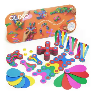 CLIXO Super Rainbow - magnetická stavebnice 60 kusů