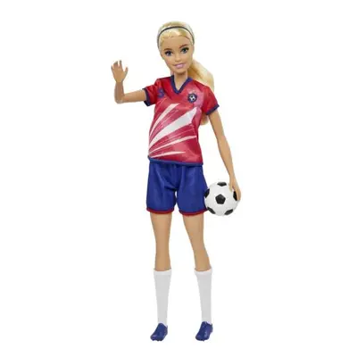 BRB Fotbalová panenka - Barbie v červeném šatečku