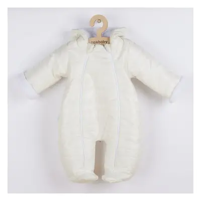 Zimní dětská kombinéza s kapucí s ušima New Baby Pumi cream 68 (4-6m)