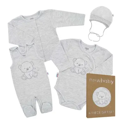 Dětská souprava do porodnice New Baby Sweet Bear šedá 62 (3 - 6 měsíců)