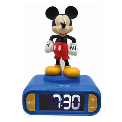 Budík s nočním 3D světlem Myšák Mickey