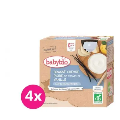 4x BABYBIO Svačinka z kozího mléka s hruškou a vanilkou (85 g)