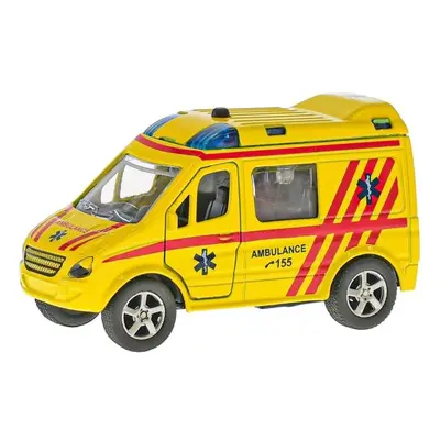 Auto ambulance CZ 11cm kov na zpětný chod na baterie česky mluvící se světlem