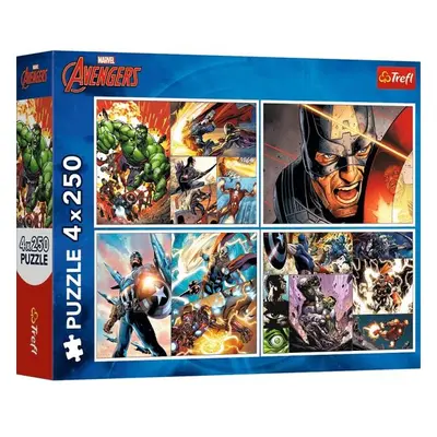 Trefl Puzzle Marvel 4 x 250 dílků Hrdinské dny