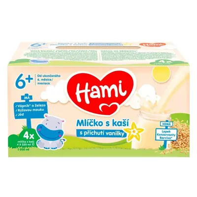 HAMI mlíčko s kaší s příchutí vanilky 4x250 ml