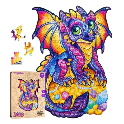 DŘEVĚNÉ BAREVNÉ PUZZLE - Začarovaný drak