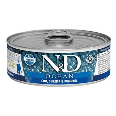 N&D CAT OCEAN TUNA, COD, SHRIMP & PUMPKIN KITTEN 70 GR