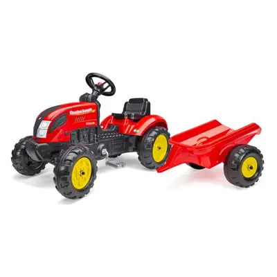 Falk šlapací traktor 2058L Country Farmer s vlečkou - červený