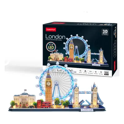 Puzzle 3D s LED Noční edice: Londýn 186 dílků