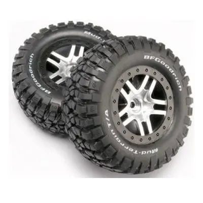 Traxxas kolo 2.2/3.0", disk SCT Split-Spoke saténový-černý, pneu KM2 (2) (2WD přední)