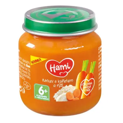 HAMI Příkrm maso-zeleninový Mrkev s kuřetem a rýží 125g, 6+