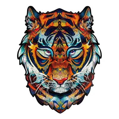 DŘEVĚNÉ BAREVNÉ PUZZLE - Mocný Tiger