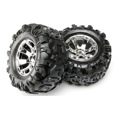 Traxxas kolo 3.8", disk Geode stříbrný S17, pneu Canyon AT (2)