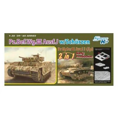 Model Kit tank 6628 - Pz.Bef.Wg.III Ausf.J / Pz.III Ausf.J (Tp) raná výroba (2 v 1)