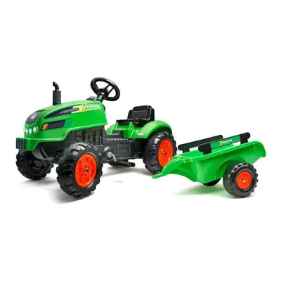 FALK Šlapací traktor 2048AB X-Tractor s vlečkou a otevírací kapotou - zelený