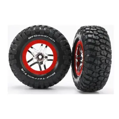 Traxxas kolo 2.2/3.0", disk SCT Split-Spoke stříbrný-červený, pneu KM2 S1 (2)