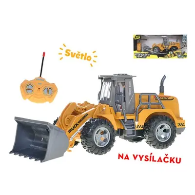 R/C bagr nakladač 23cm 27MHz plná funkce na baterie se světlem