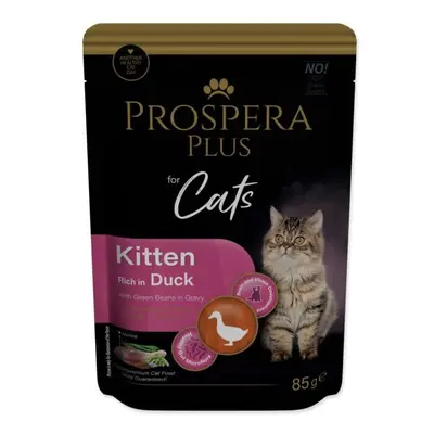 Kapsička Prospera Plus Kitten, Kachna, Zelené fazole 85g