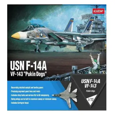 Model Kit letadlo 12563 - USN F-14A "VF-143 Pukin Dogs" (1:72)