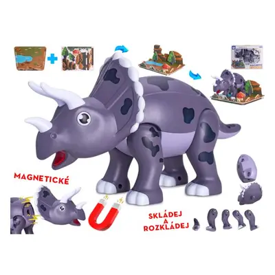 Dinosaurus Triceratops 28cm magnetický s doplňky 2ks