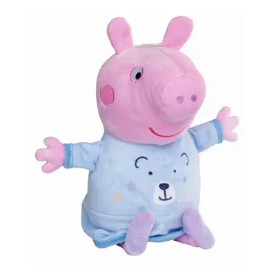 Peppa Pig 2v1 plyšový usínač hrající + světle, modrý, 25 cm