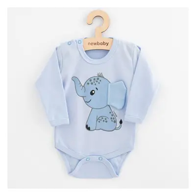 Dětské body s dlouhým rukávem New Baby Happy Elephant blue 86 (12-18m)