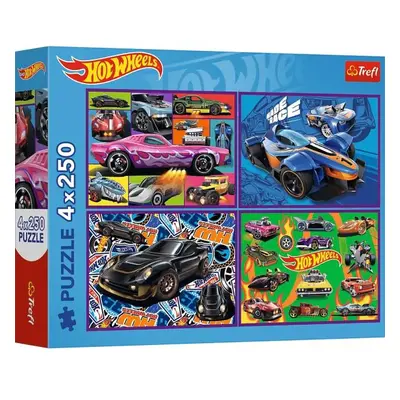 Trefl Puzzle Hot Wheels 4 x 250 dílků Závodní auta