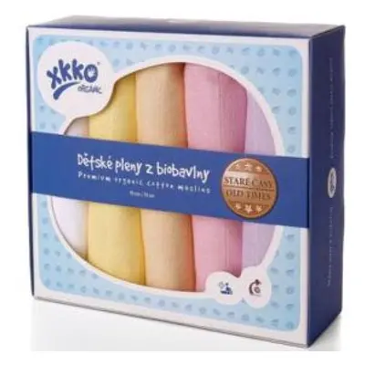 KIKKO Pleny dětské z biobavlny Staré časy 70x70 (5 ks) – pastels, pro dívky