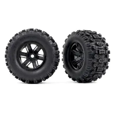 Traxxas kolo 4.3/5.7", disk X-Maxx černý, pneu Sledgehammer (pár)