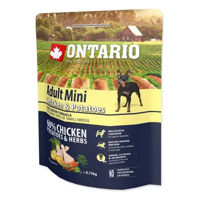 Krmivo Ontario Adult Mini Chicken & Potatoes 0,75kg