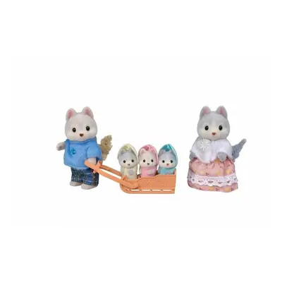 Sylvanian family Rodina Husky s trojičkami