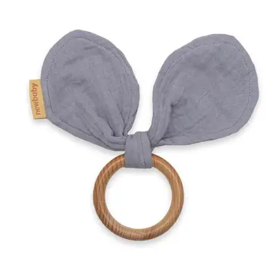 Kroužek s listy New Baby Ears grey