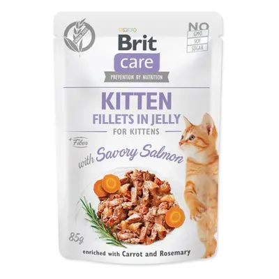 Kapsička Brit Care Cat Kitten losos, filety v želé 85g