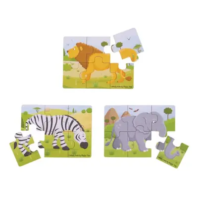 Bigjigs Toys Puzzle 3v1 safari zvířátka