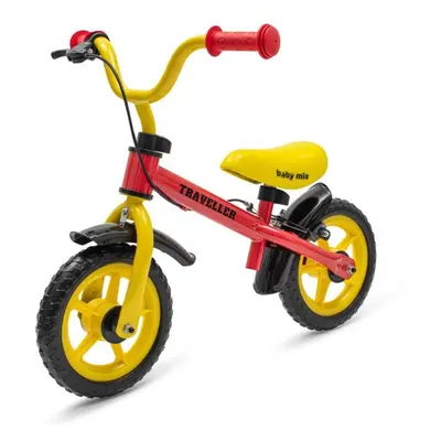 Dětský balanční bicykl s brzdou Baby Mix Traveller červený