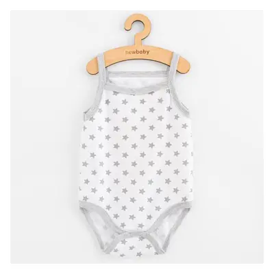 Dětské body bez rukávů New Baby Classic II hvězdičky šedé dívka 86 (12-18m)