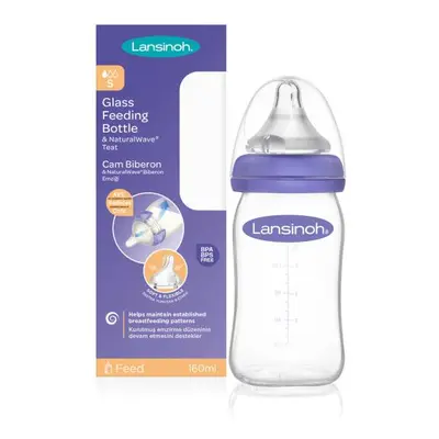 LANSINOH Skleněná lahvička s dudlíkem NaturalWave® (S) 160 ml