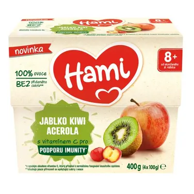 HAMI Příkrm ovocný 100% ovoce jablko kiwi acerola 400g