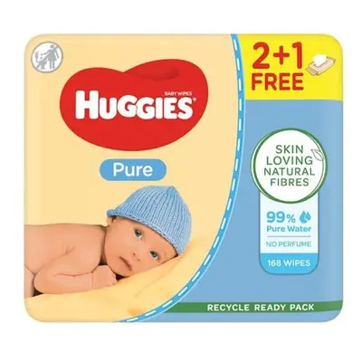 HUGGIES Vlhčené ubrousky Pure Triplo 56x3 ks