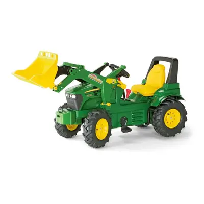 Rollytoys Šlapací traktor John Deere s nakladačem, brzdou a nafukovacími koly